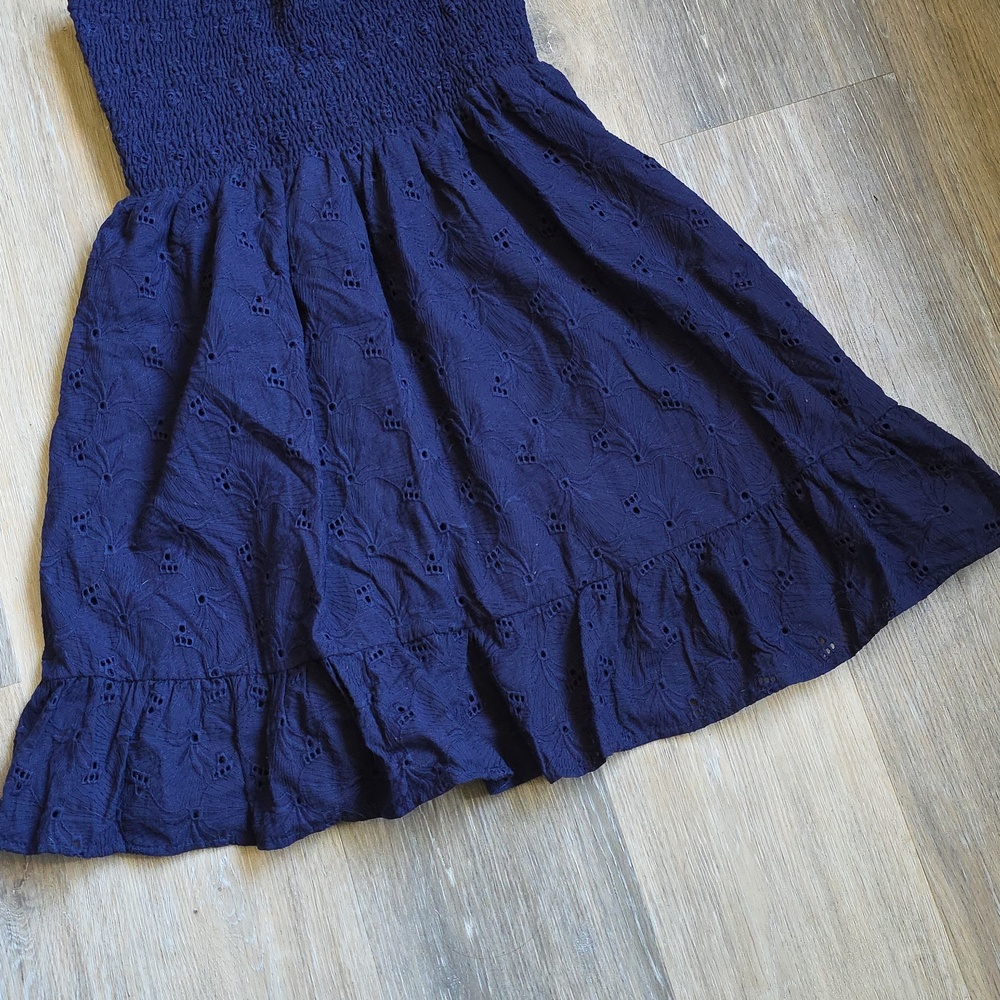 Lulu's Navy Eyelet Smocked Sundress - Picture 3 of 16